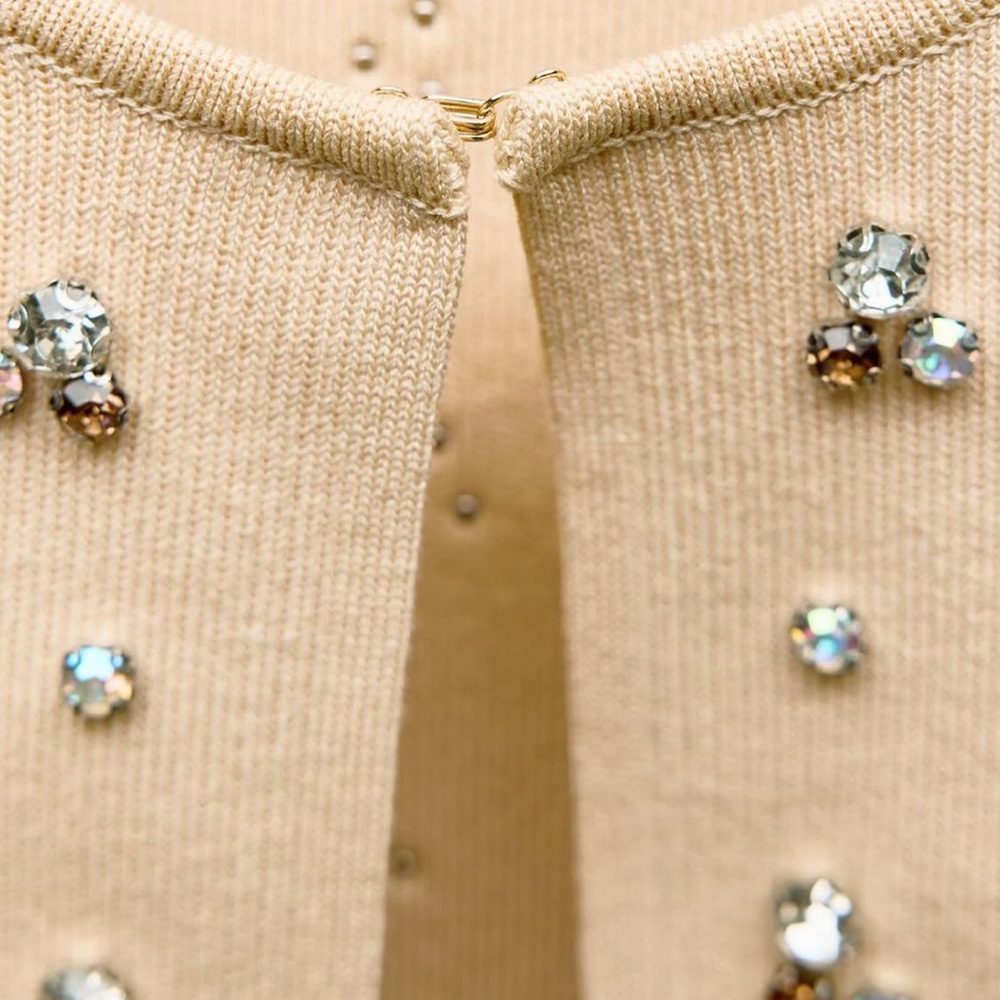 Zara Rhinestone Bolero Cardigan Size S - Picture 8 of 10